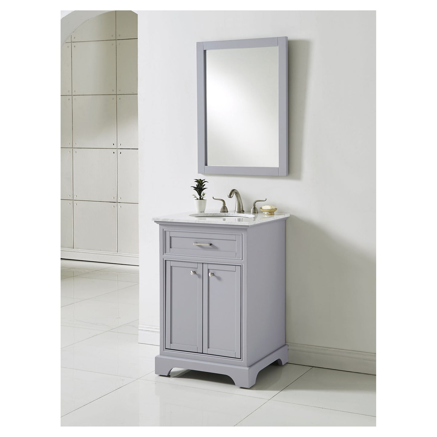 VF15024GR 24" Single Bathroom Vanity Set in Light Grey