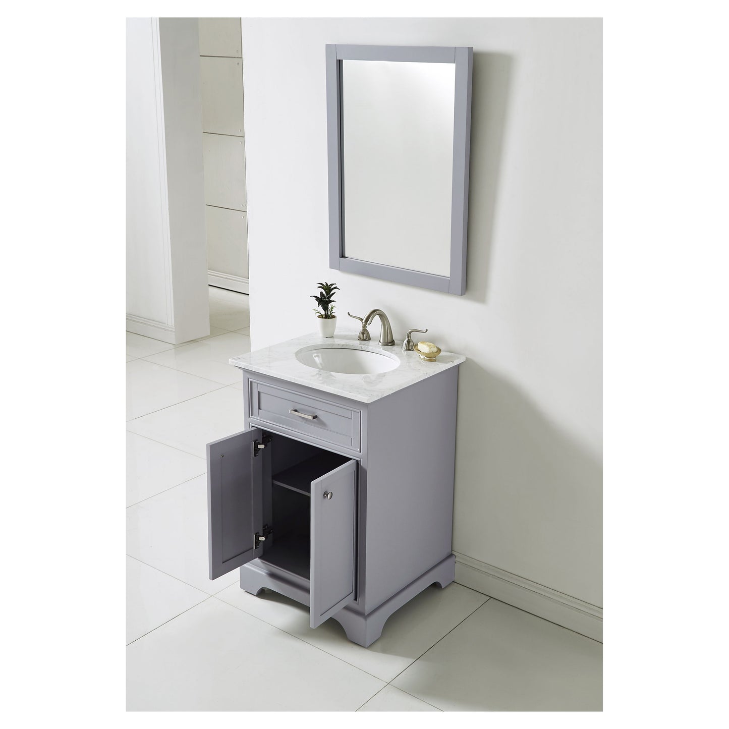 VF15024GR 24" Single Bathroom Vanity Set in Light Grey
