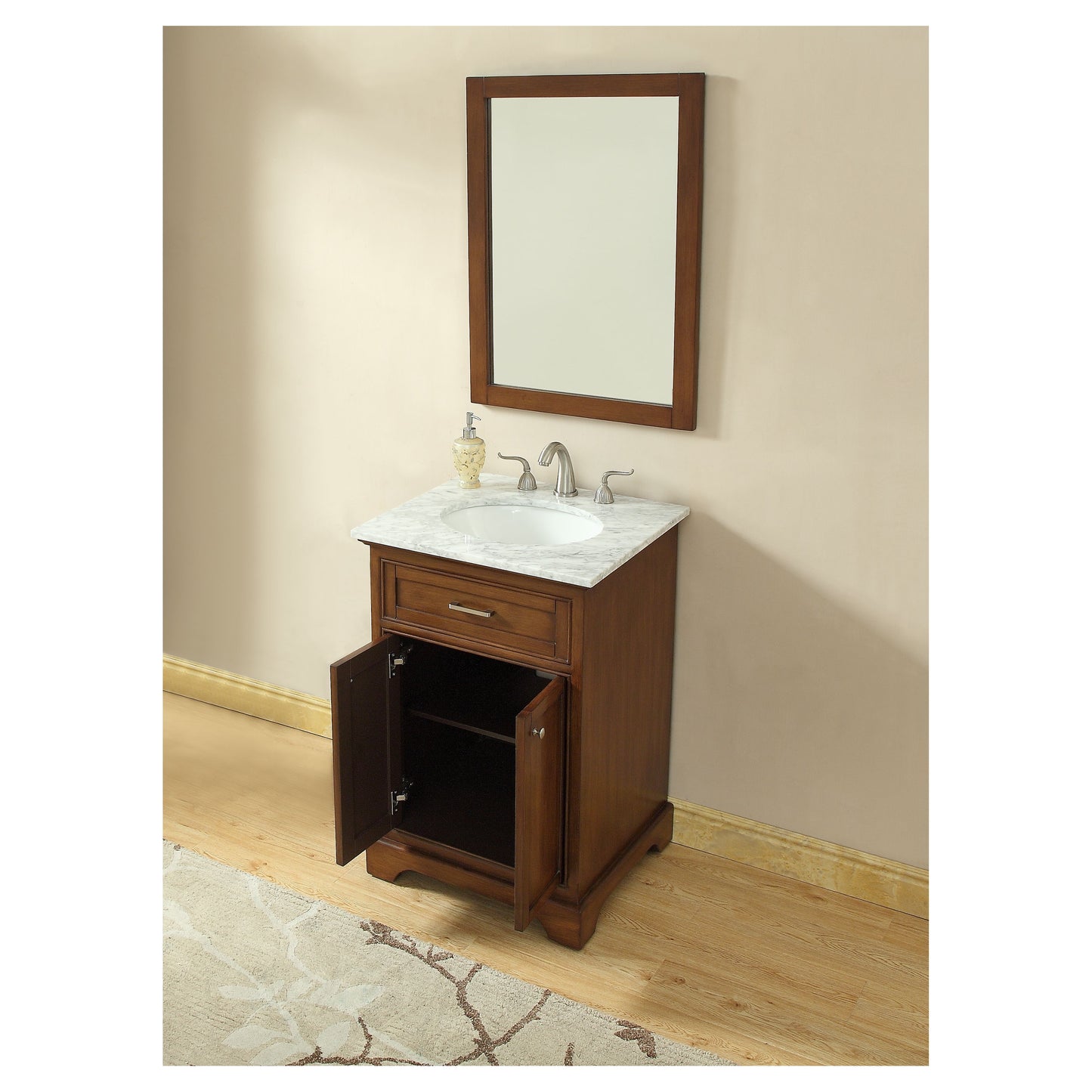 VF15024TK 24" Single Bathroom Vanity Set in Teak