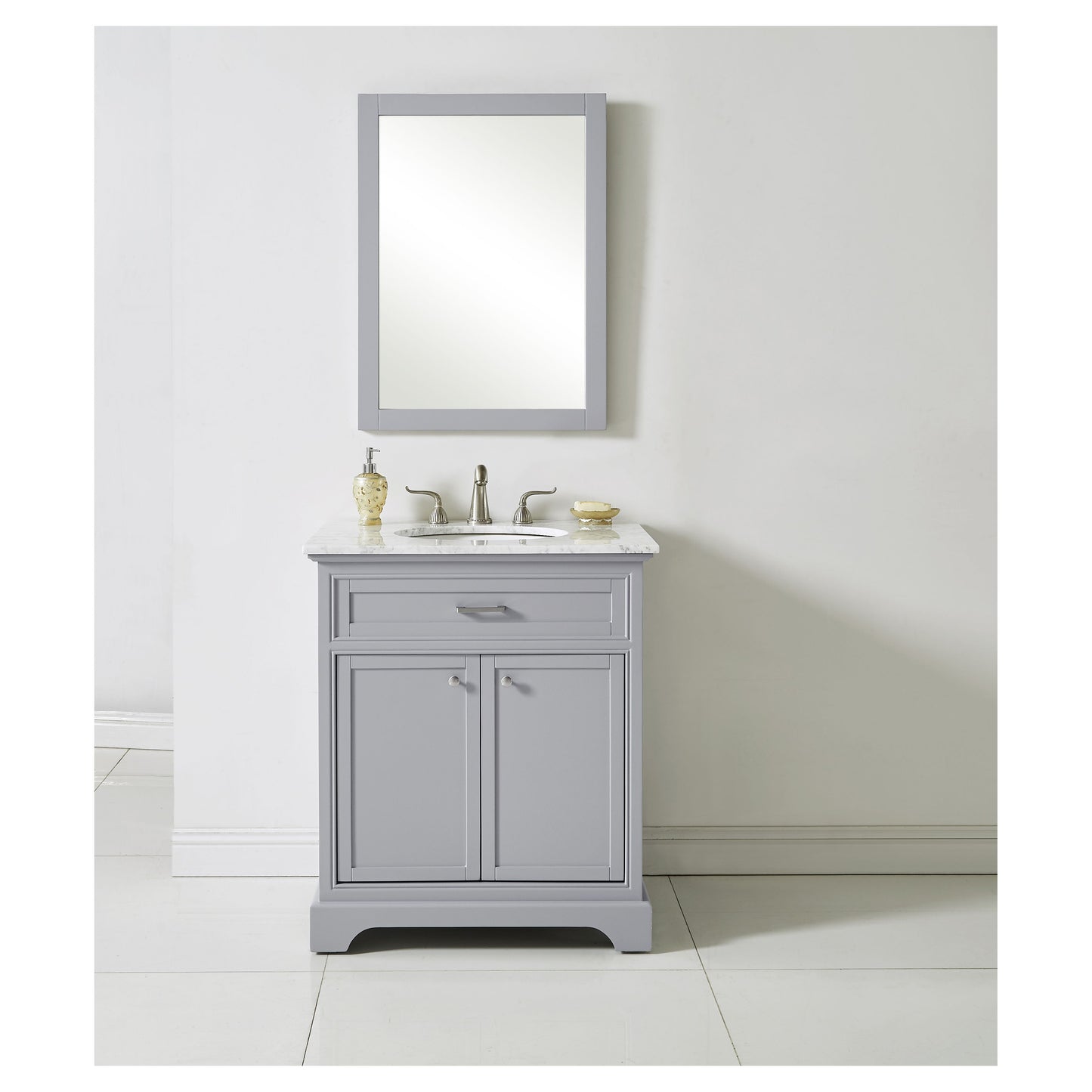 VF15030GR 30" Single Bathroom Vanity Set in Light Grey