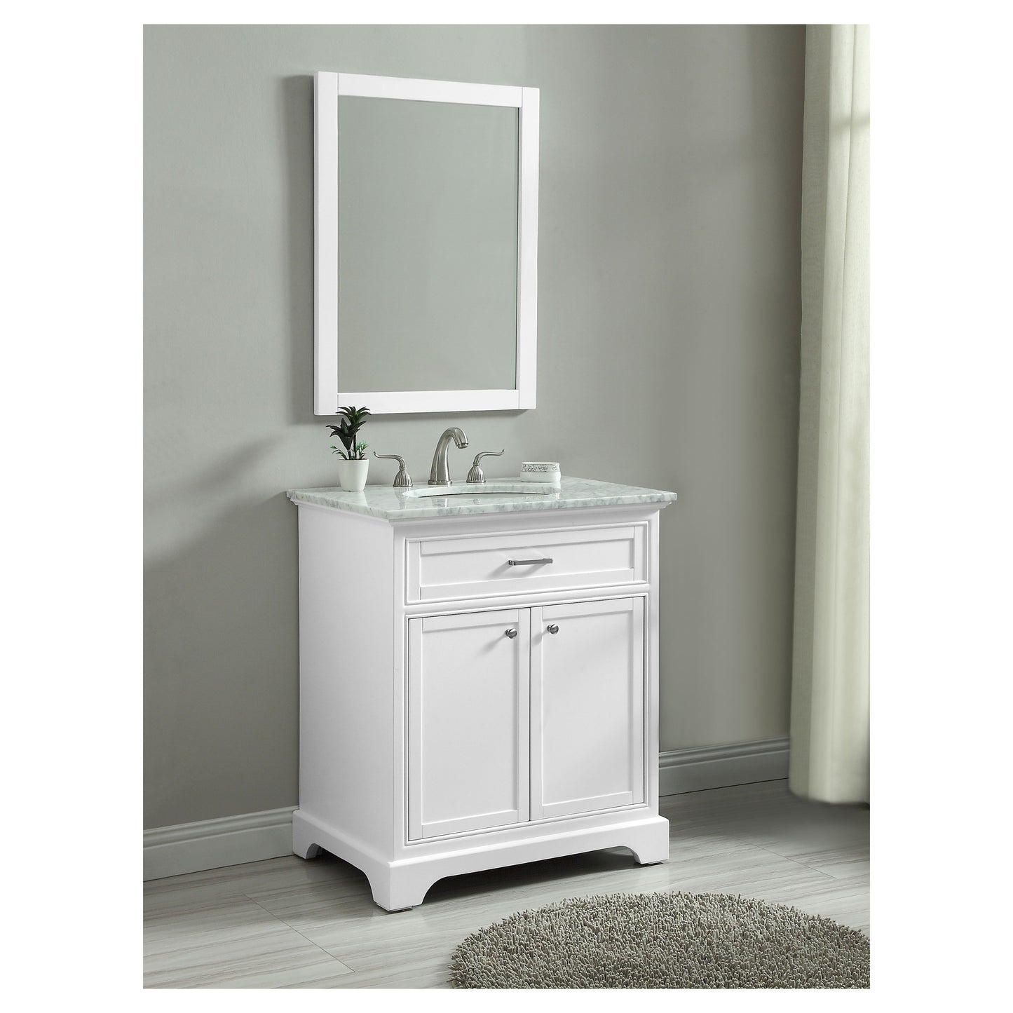 VF15030WH 30" Single Bathroom Vanity Set in White