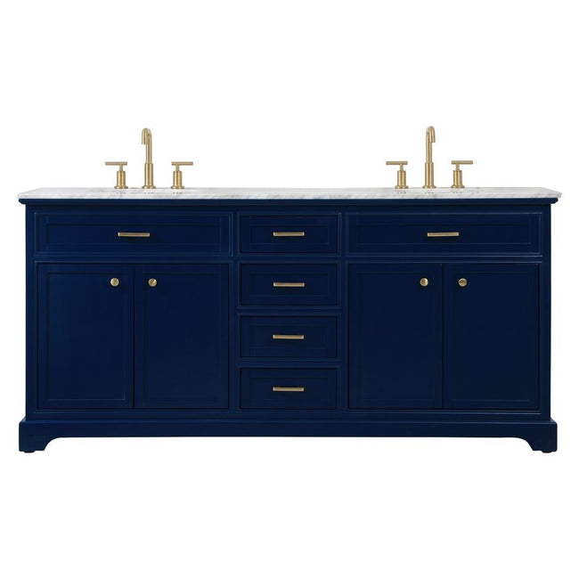 VF15072DBL 72" Double Bathroom Vanity in Blue