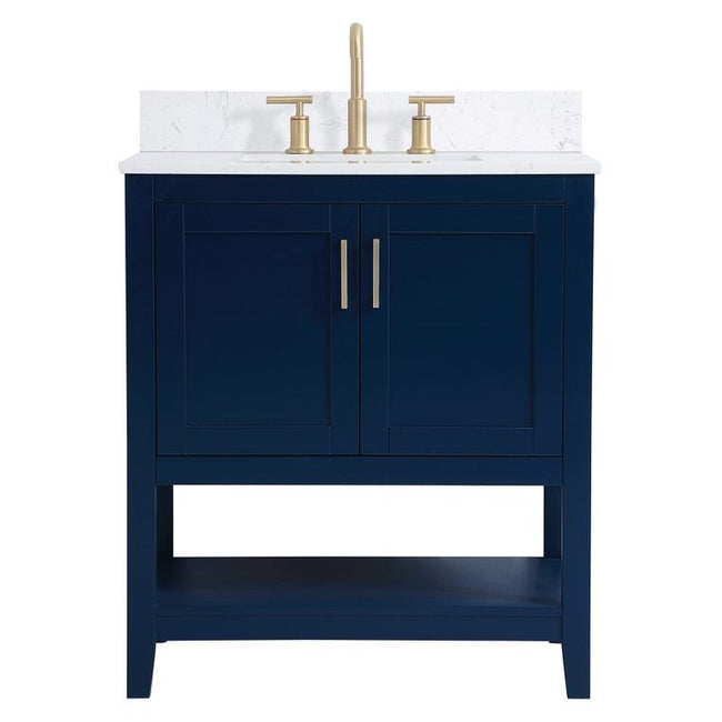VF16030BL-BS 30" Single Bathroom Vanity in Blue With Backsplash