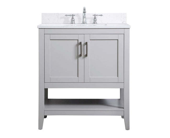 VF16030GR-BS 30" Single Bathroom Vanity in Grey With Backsplash