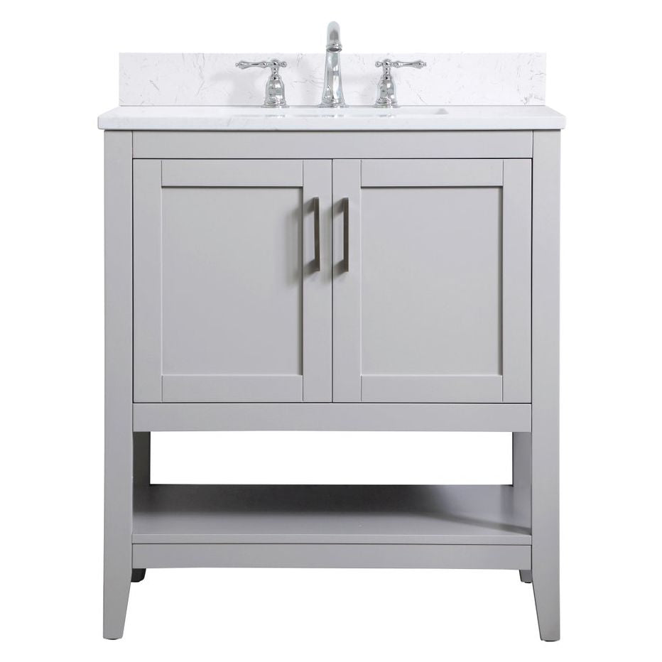 VF16030GR-BS 30" Single Bathroom Vanity in Grey With Backsplash