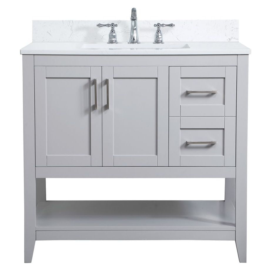 VF16036GR-BS 36" Single Bathroom Vanity in Grey With Backsplash