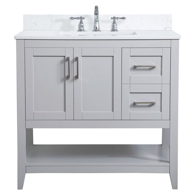 VF16036GR-BS 36" Single Bathroom Vanity in Grey With Backsplash