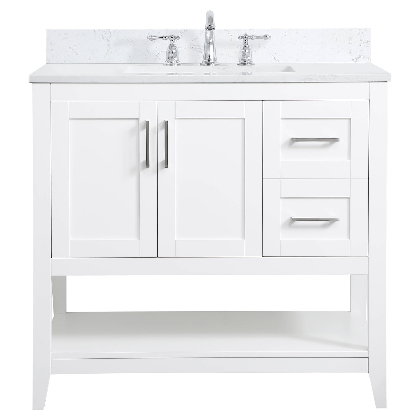 VF16036WH-BS 36" Single Bathroom Vanity in White With Backsplash