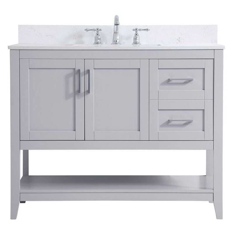 VF16042GR-BS 42" Single Bathroom Vanity in Grey With Backsplash