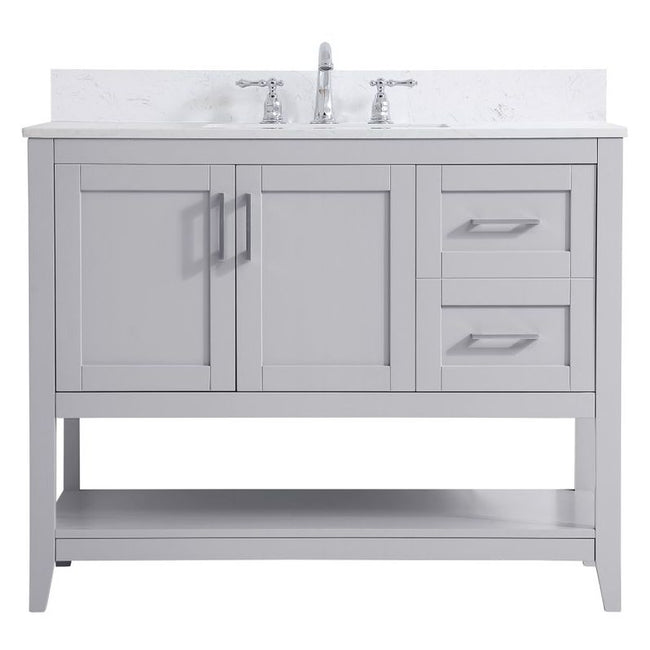 VF16042GR-BS 42" Single Bathroom Vanity in Grey With Backsplash