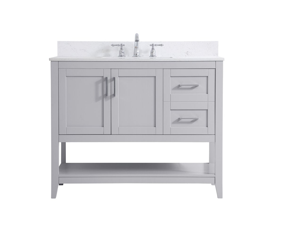 VF16042GR-BS 42" Single Bathroom Vanity in Grey With Backsplash