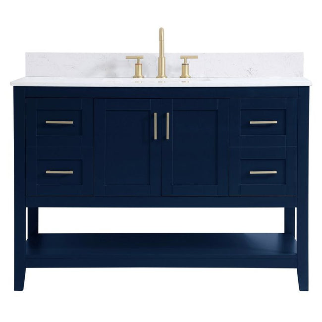 VF16048BL-BS 48" Single Bathroom Vanity in Blue With Backsplash