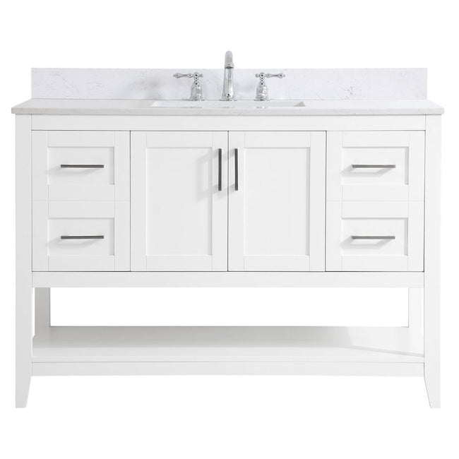 VF16048WH-BS 48" Single Bathroom Vanity in White With Backsplash