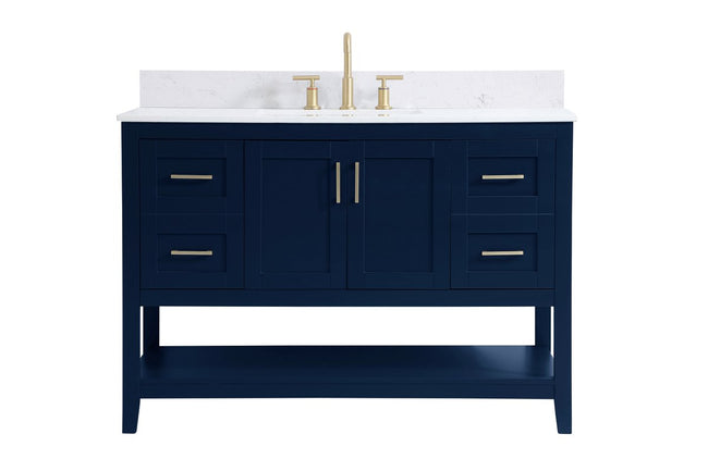 VF16048BL-BS 48" Single Bathroom Vanity in Blue With Backsplash