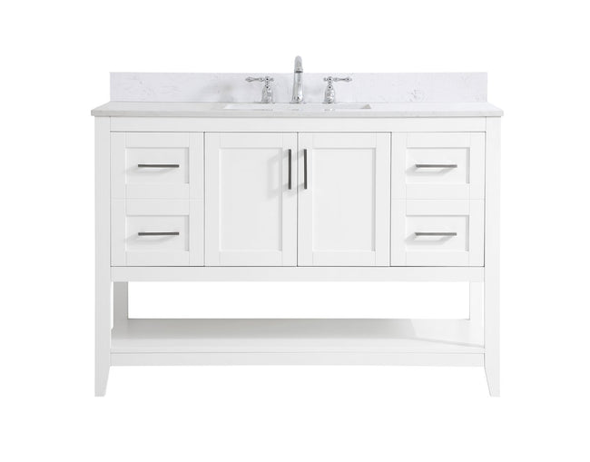 VF16048WH-BS 48" Single Bathroom Vanity in White With Backsplash