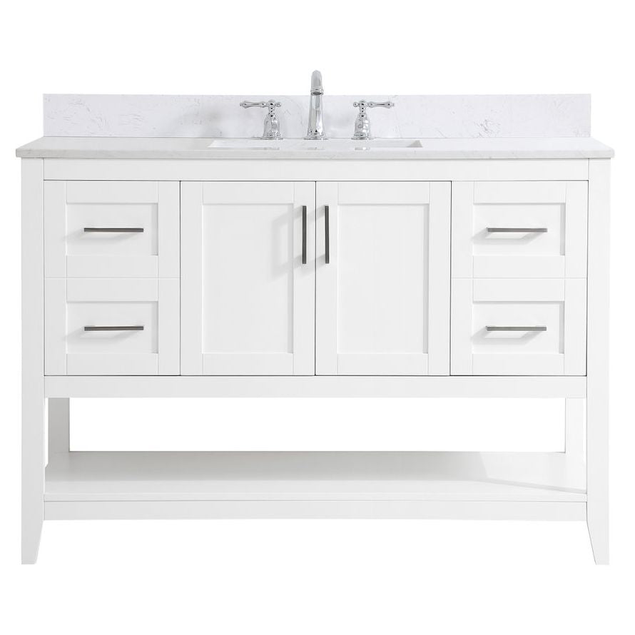 VF16048WH-BS 48" Single Bathroom Vanity in White With Backsplash