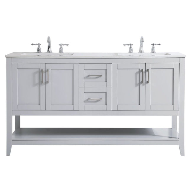 VF16060DGR 60" Double Bathroom Vanity in Grey