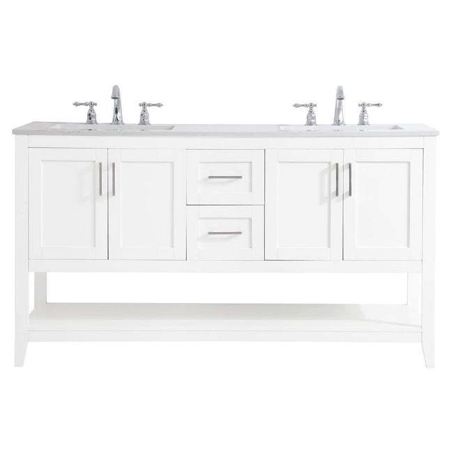 VF16060DWH 60" Double Bathroom Vanity in White