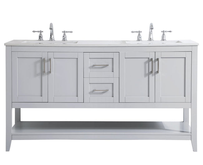 VF16060DGR 60" Double Bathroom Vanity in Grey