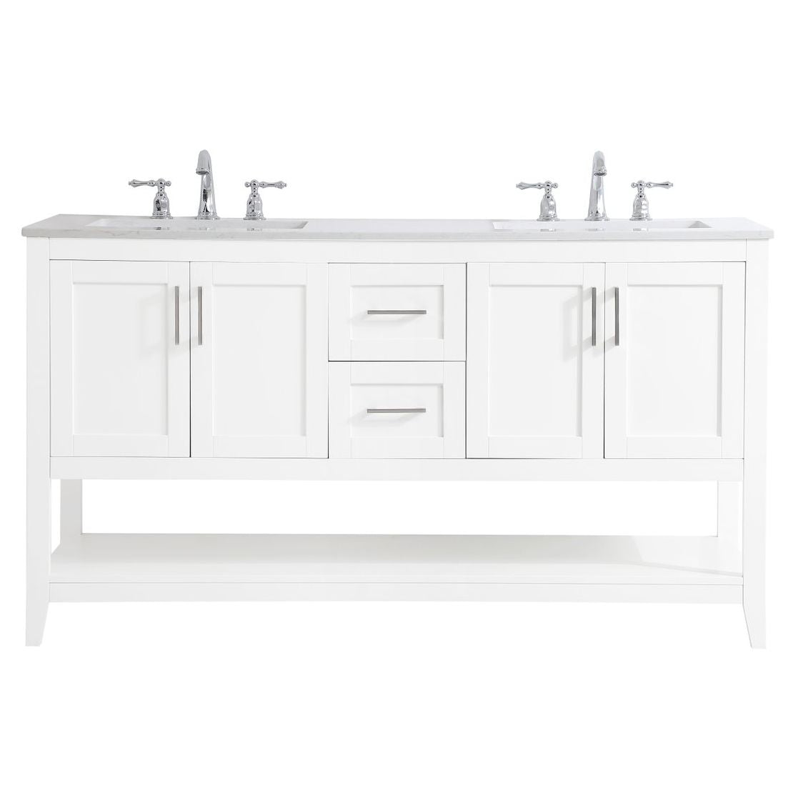 VF16060DWH 60" Double Bathroom Vanity in White