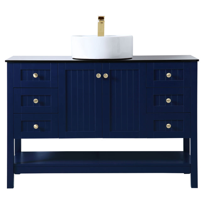 VF16248BL 48" Vessel Sink Bathroom Vanity in Blue