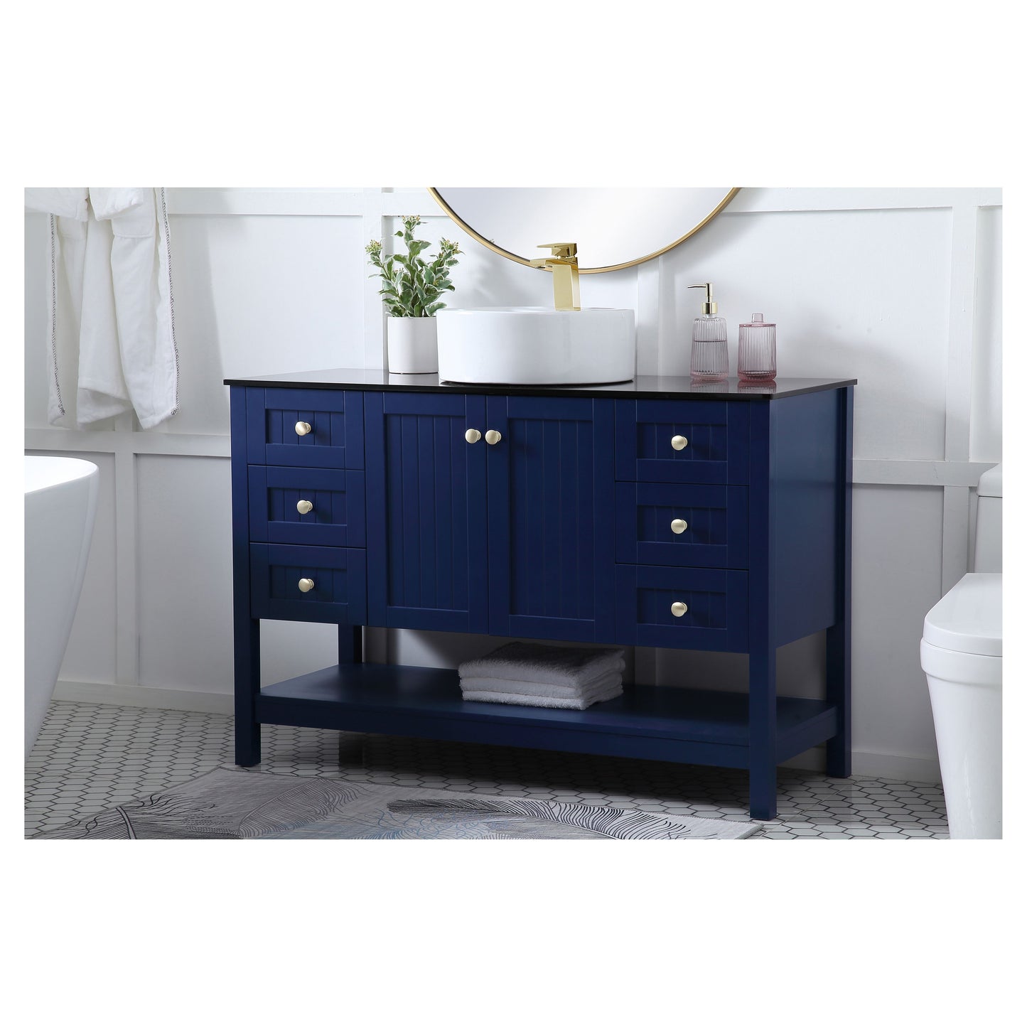 VF16248BL 48" Vessel Sink Bathroom Vanity in Blue