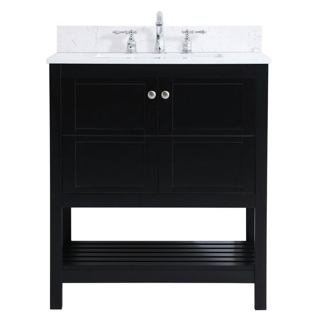 VF16430BK-BS 30" Single Bathroom Vanity in Black With Backsplash