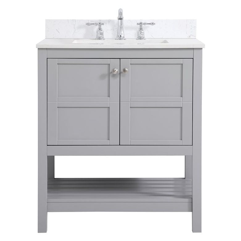 VF16430GR-BS 30" Single Bathroom Vanity in Gray With Backsplash