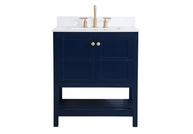 VF16430BL-BS 30" Single Bathroom Vanity in Blue With Backsplash