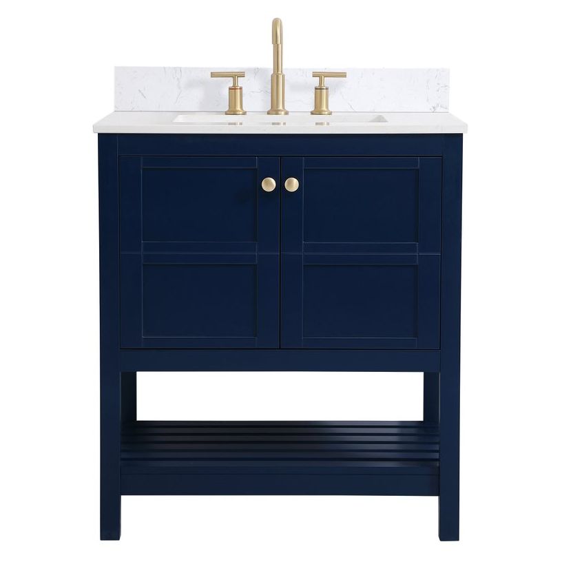 VF16430BL-BS 30" Single Bathroom Vanity in Blue With Backsplash