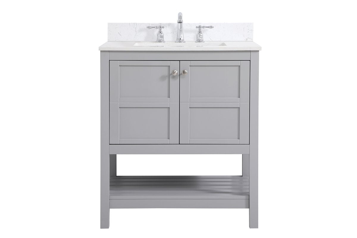 VF16430GR-BS 30" Single Bathroom Vanity in Gray With Backsplash