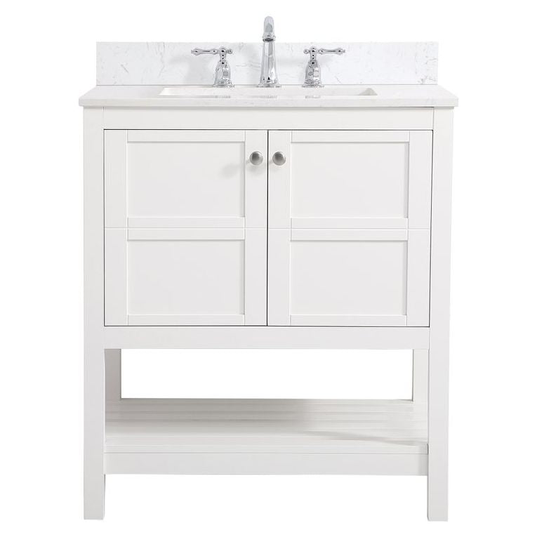 VF16430WH-BS 30" Single Bathroom Vanity in White With Backsplash