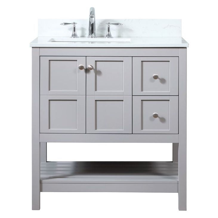 VF16432GR-BS 32" Single Bathroom Vanity in Grey With Backsplash