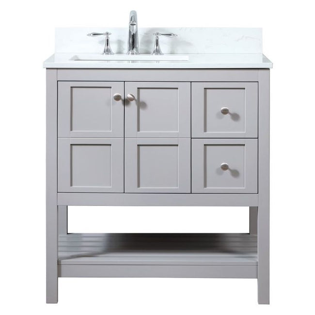 VF16432GR-BS 32" Single Bathroom Vanity in Grey With Backsplash