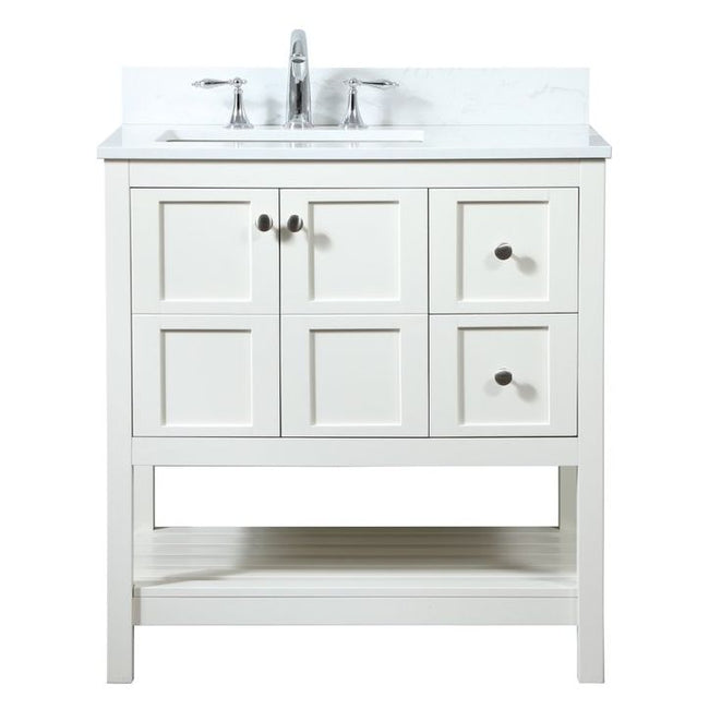 VF16432WH-BS 32" Single Bathroom Vanity in White With Backsplash