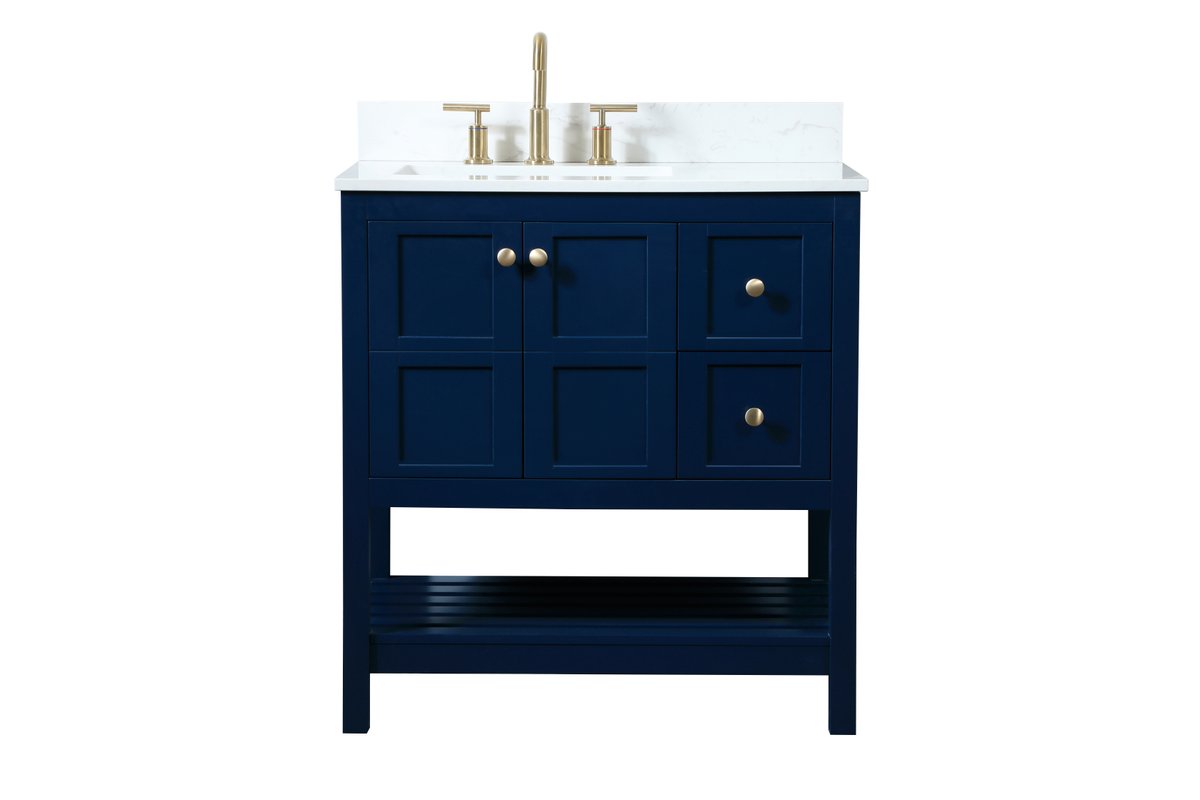 VF16432BL-BS 32" Single Bathroom Vanity in Blue With Backsplash