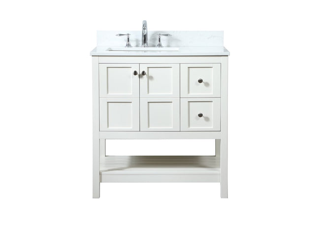 VF16432WH-BS 32" Single Bathroom Vanity in White With Backsplash
