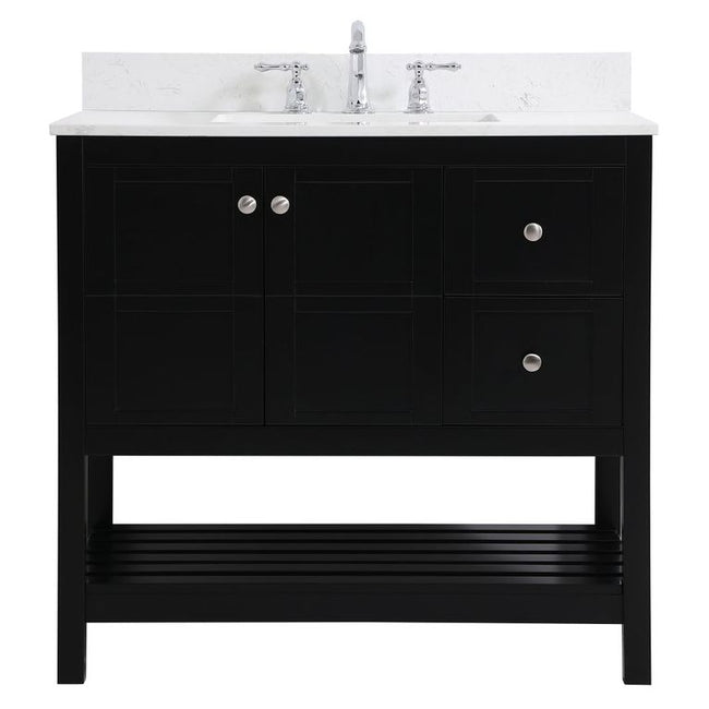 VF16436BK-BS 36" Single Bathroom Vanity in Black With Backsplash