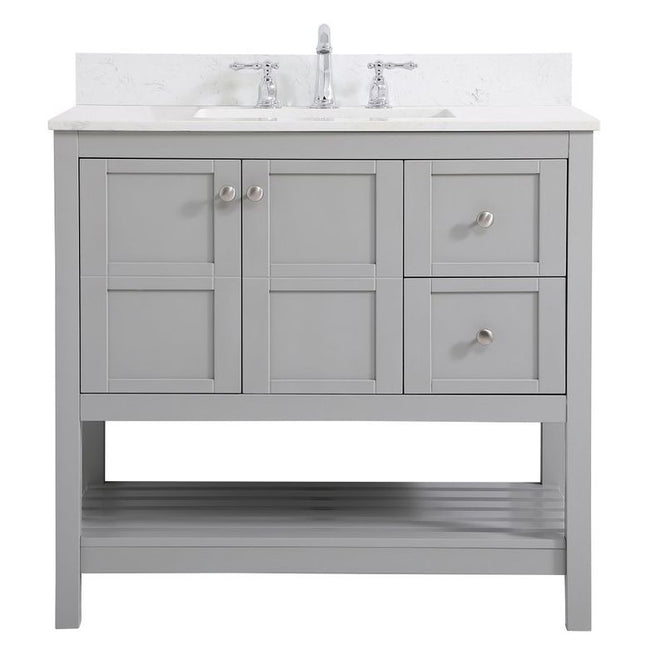 VF16436GR-BS 36" Single Bathroom Vanity in Gray With Backsplash