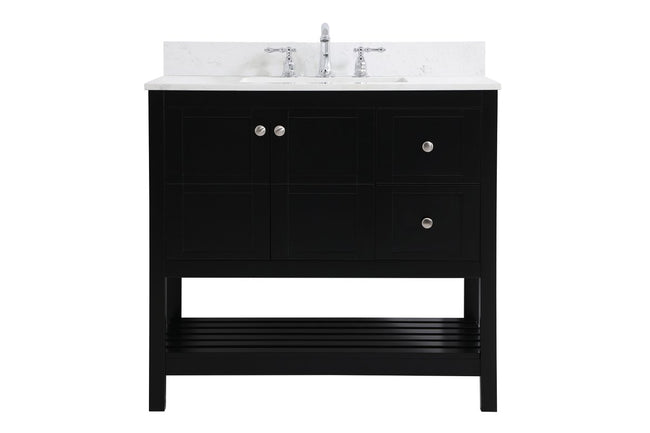 VF16436BK-BS 36" Single Bathroom Vanity in Black With Backsplash