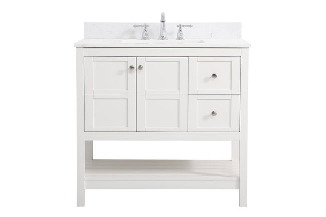 VF16436WH-BS 36" Single Bathroom Vanity in White With Backsplash