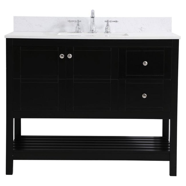 VF16442BK-BS 42" Single Bathroom Vanity in Black With Backsplash