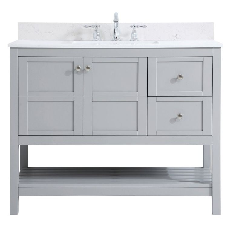 VF16442GR-BS 42" Single Bathroom Vanity in Gray With Backsplash