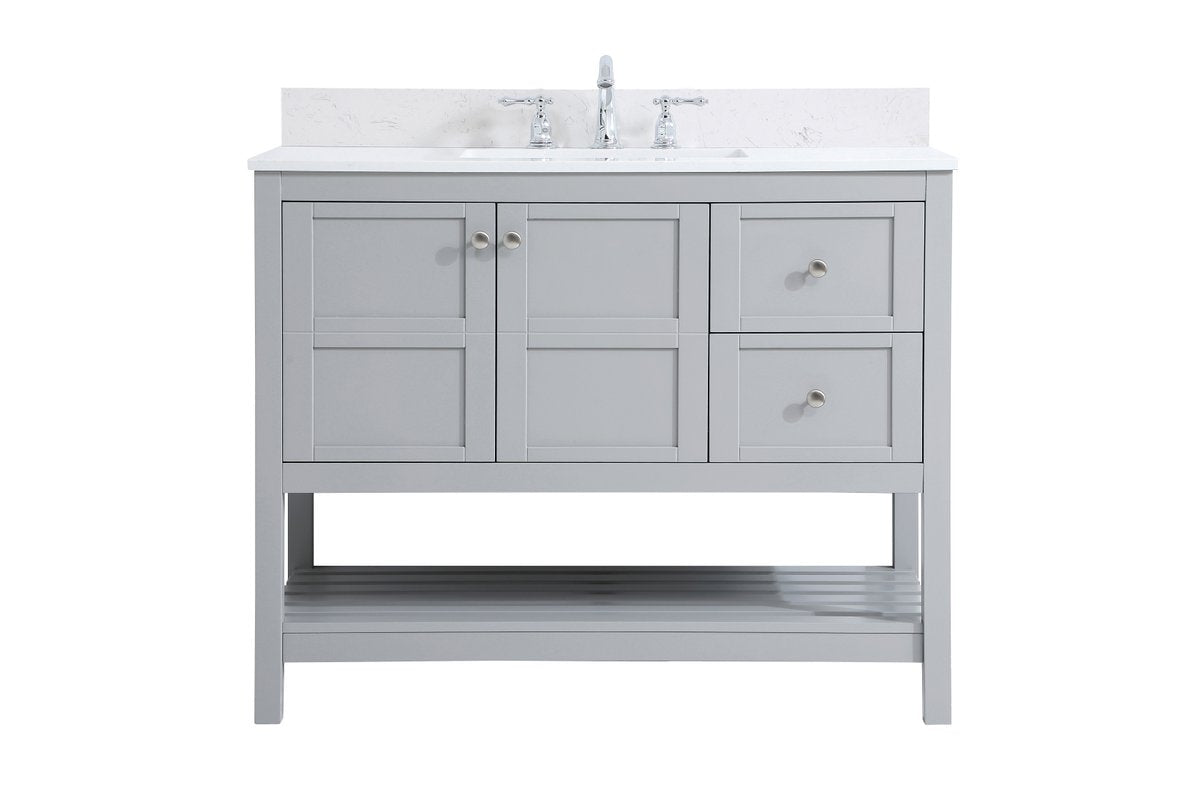 VF16442GR-BS 42" Single Bathroom Vanity in Gray With Backsplash