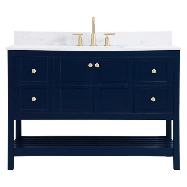 VF16448BL-BS 48" Single Bathroom Vanity in Blue With Backsplash