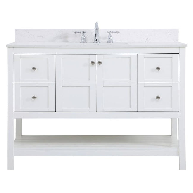 VF16448WH-BS 48" Single Bathroom Vanity in White With Backsplash