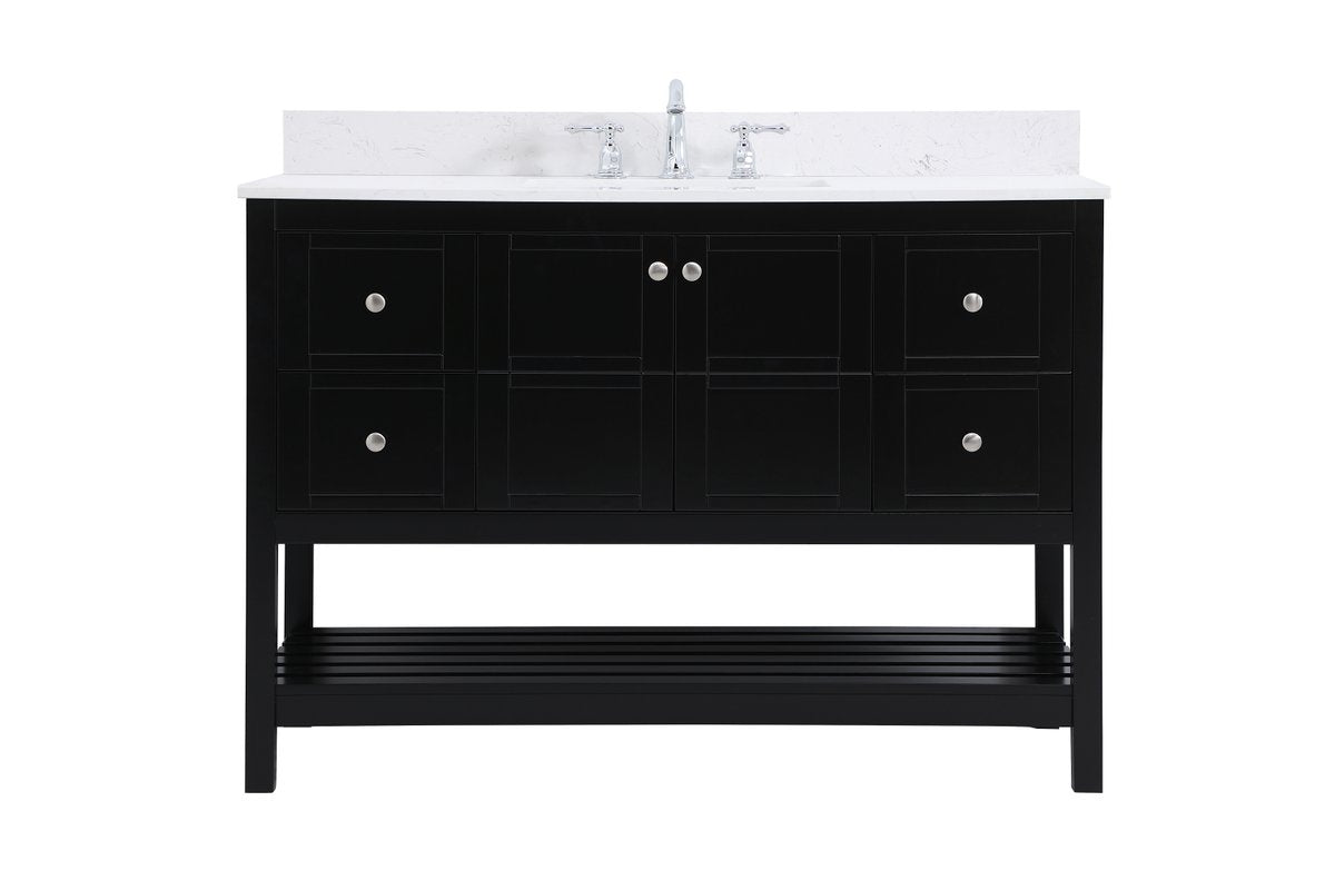 VF16448BK-BS 48" Single Bathroom Vanity in Black With Backsplash