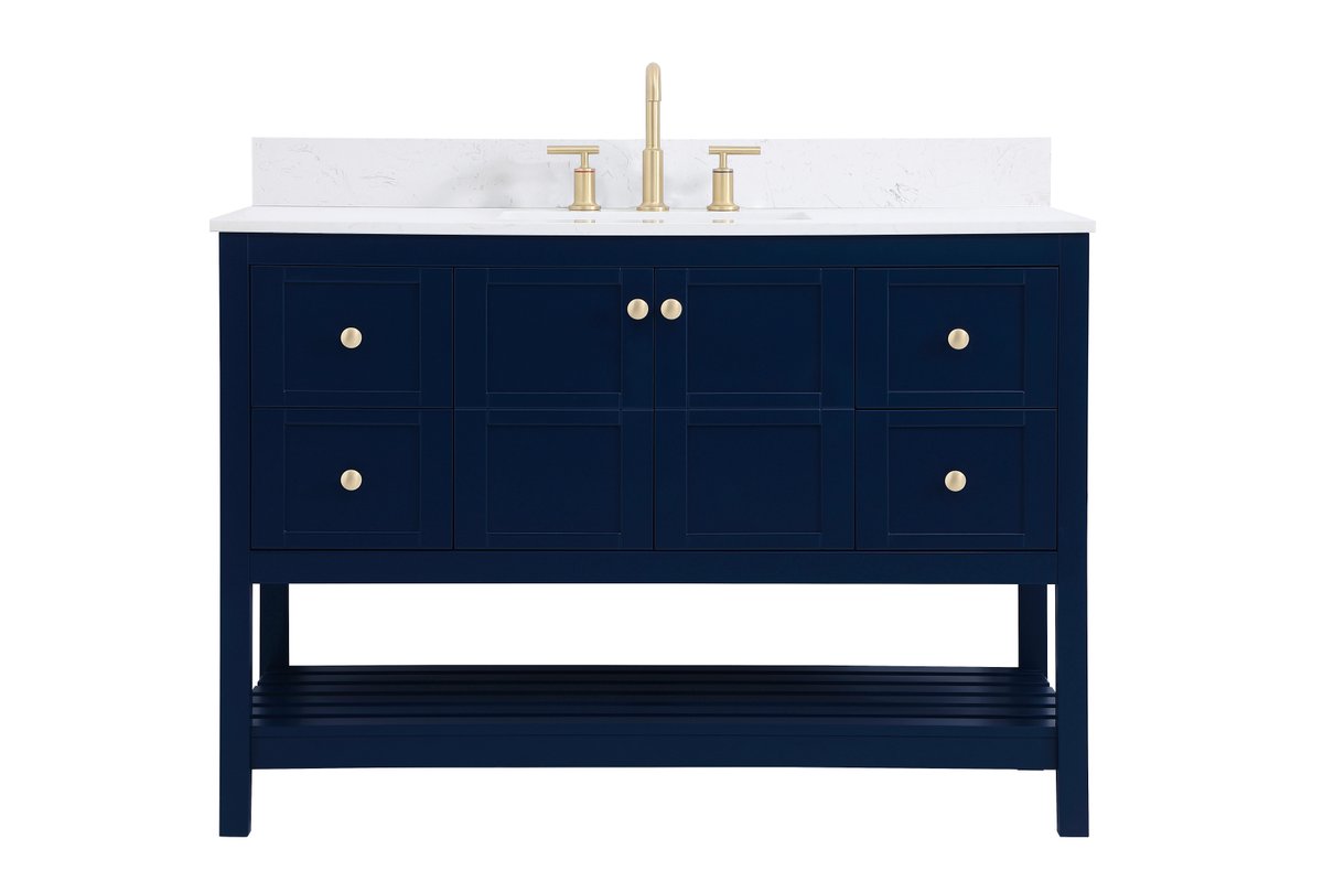 VF16448BL-BS 48" Single Bathroom Vanity in Blue With Backsplash