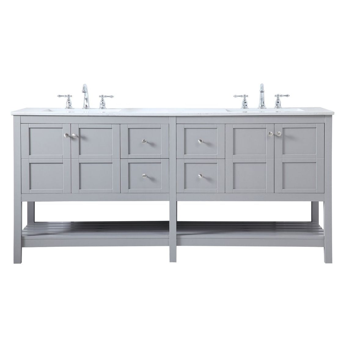 VF16472DGR 72" Double Bathroom Vanity in Gray