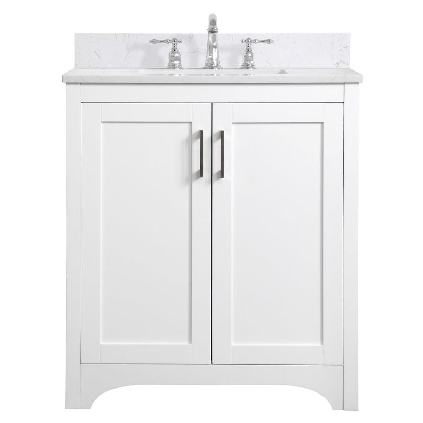 VF17030WH-BS 30" Single Bathroom Vanity in White With Backsplash